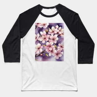 Beautiful Cherry blossom purple flowers Baseball T-Shirt